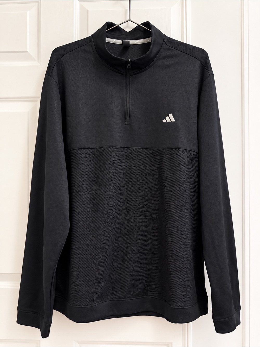 adidas Black Half-Zip Training Pullover with Logo
